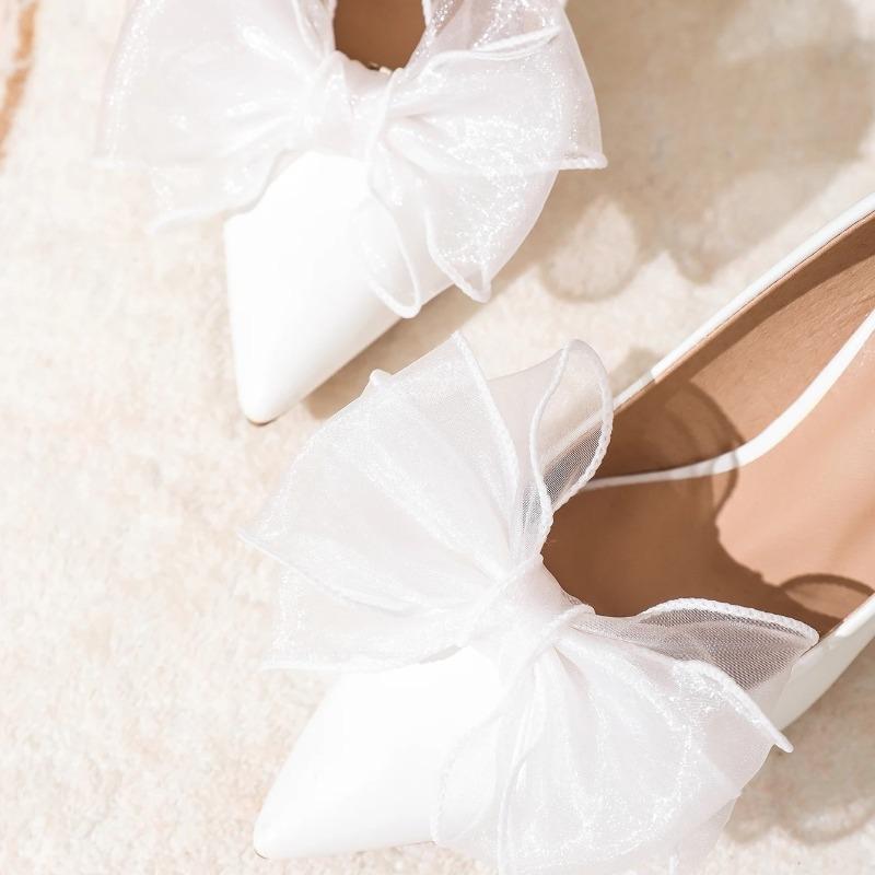 Sweet Style Multi-layer Bow Shoes Accessories Removable Bow Ponytail Girls Fashion Lace Accessories Shoes Accessories