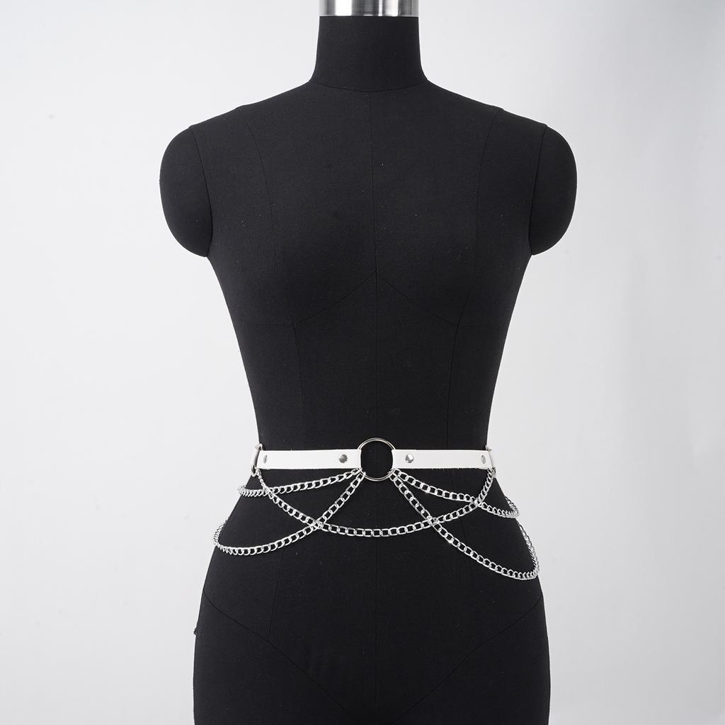 Women Sexy Leg Chain Harness Garter Belt Waist Corset Belt Leather Harness Waists Thigh Harness Gothic Clothing Accessory