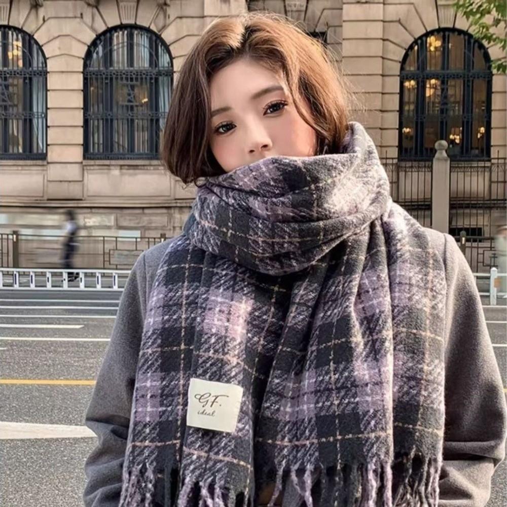 Soft Winter Scarf Thickened Neck Warmer Casual Shawl Wrap for Women