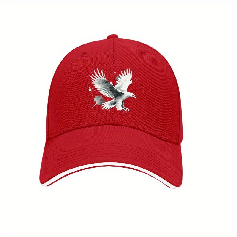 Watercolor Eagle Graphic Baseball Cap Polyester Breathable Retro Unisex Outdoor Casual Adjustable Dad Hat