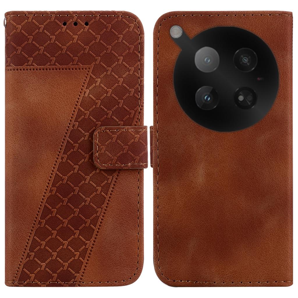 For Infinix Zero 40 4G Stand Case 7-Shaped Pattern Imprint Leather Phone Cover with Strap