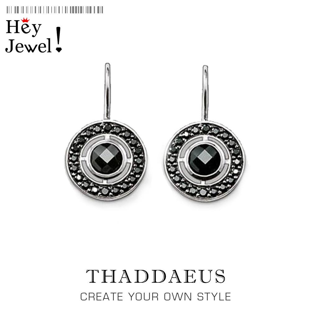 

Черные круглые серьги-подвески из стерлингового серебра 925 пробы, летний бренд, новый европейский винтажный подарок, хорошие ювелирные изделия для женщин и девочек