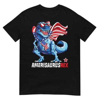 Dinosaur 4th of July Boys Girls Men Amerisaurus T Rex Funny T-Shirt