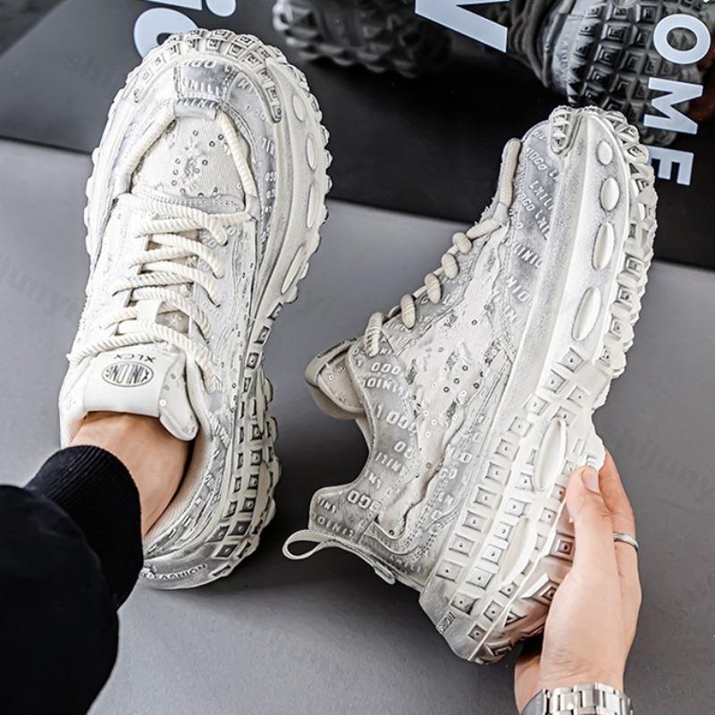Fashion Niche Designed Casual Thick Soled Men's Shoes 2025 Autumn Low Top Comfortable Versatile Fashion Trend Non Slip Platform sneakers