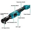 100N.m 1/2inch Cordless Portable Electric Wrench Remove Screw Nut Auto Repair Power Tool Rechargeable Brushless Ratchet Wrench