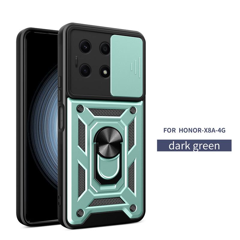 For Huawei Honor X8A 4G Case Shockproof Armor Magnetic Holder Ring Phone Cases For Honor X8A Slide Camera Protect Back Cover