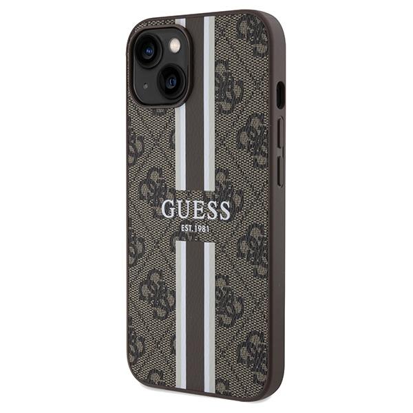 Guess Guhmp15Sp4Rpsw Iphone 15 / 14 / 13 6.1 Brązowy/Brown Hardcase 4G Printed Stripes Magsafe