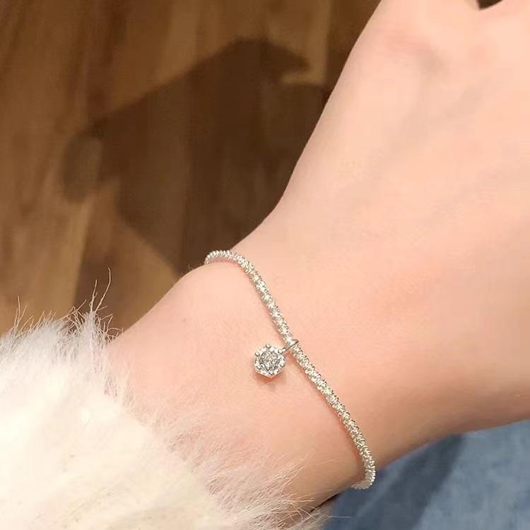 Shimmering Starry Zirconia Bracelet Anklet with Diamond Pendant - Versatile Light Luxury Fashion