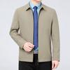 Hochwertige Reversjacke für Männer mittleren Alters im Frühling und Herbst Maulbeerseide Business Casual Lockere Oberteile für Väter mittleren Alters und ältere Väter