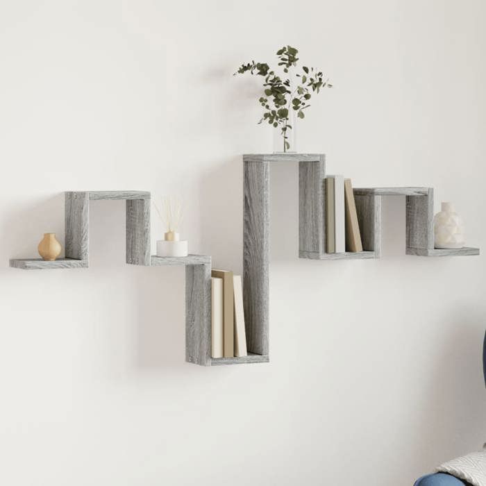 VidaXL Étagère murale sonoma gris 104,5x10x43 cm bois d'ingénierie, étagère de rangement, étagère suspendue, étagère 840728
