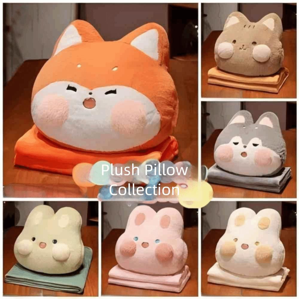 Thickened Cartoon Animal Pillow Hand Insertion Type Nap Pillow Throw Pillow Blanket Summer Winter