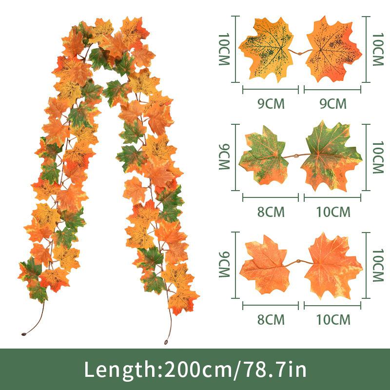 Artificial Maple Leaf Vines Halloween Hanging Vines Plants Decoration Mexican Dia De Los Muertos Leaves Autumn Festival Decor