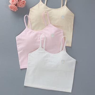 Leuke katoenen onderwerp effen kleur meisjes ondergoed tiener training bh vest 8-14y