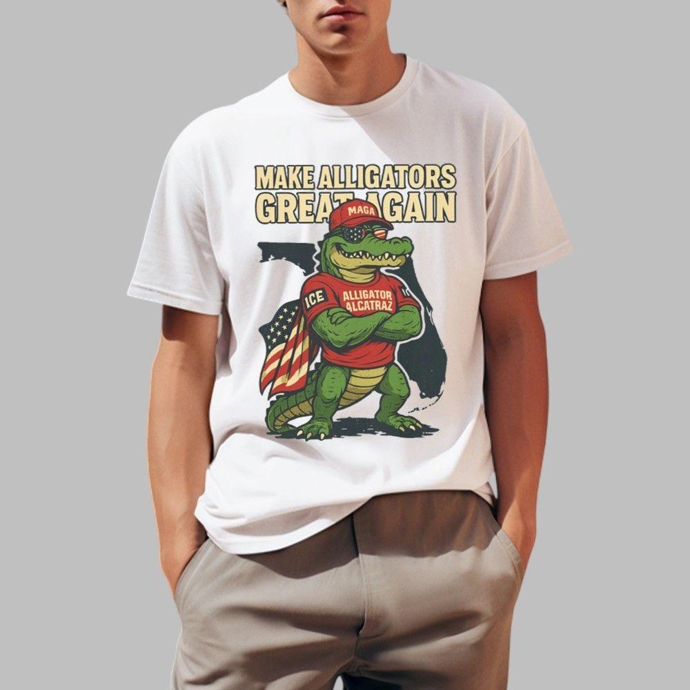 Make Alligators Great Again Shirt, T-Shirt 2025 Size S-5XL S разноцветный