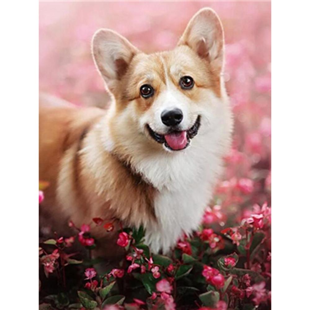 

5D ручная алмазная живопись мозаичная картина Милая собака квадратная/круглая алмазная вышивка подарок или украшениекровать