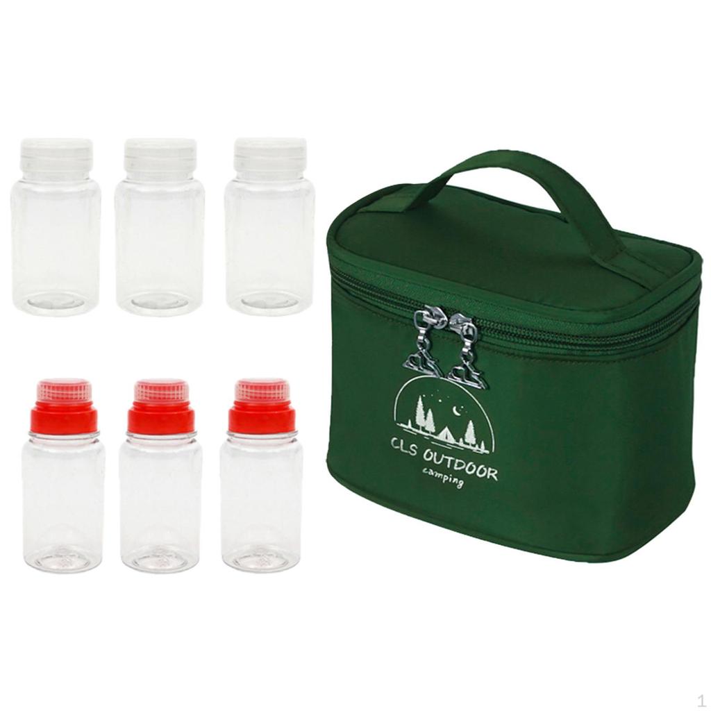 PET Plastic Spice Jars with Lid, Camping Picnic Outdoor Kitchen Shaker Seasoning