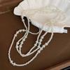 Diamond Water Drop Pearl Beaded Necklace Autumn and Winter French Light Luxury Sweater Chain Fashionable Versatile High-end Jewelry