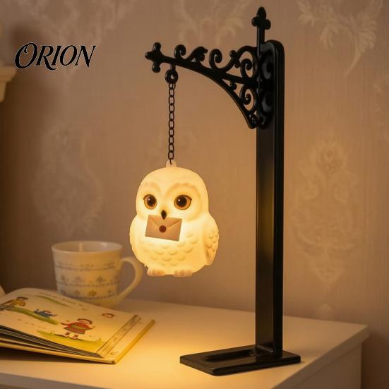 Room Decoration for Bedroom Metal Magic Owl Hanging Bookend Lamp, Resin Animal LED Night Light, Artistic Hollow Pattern Light Deer Bird Decor