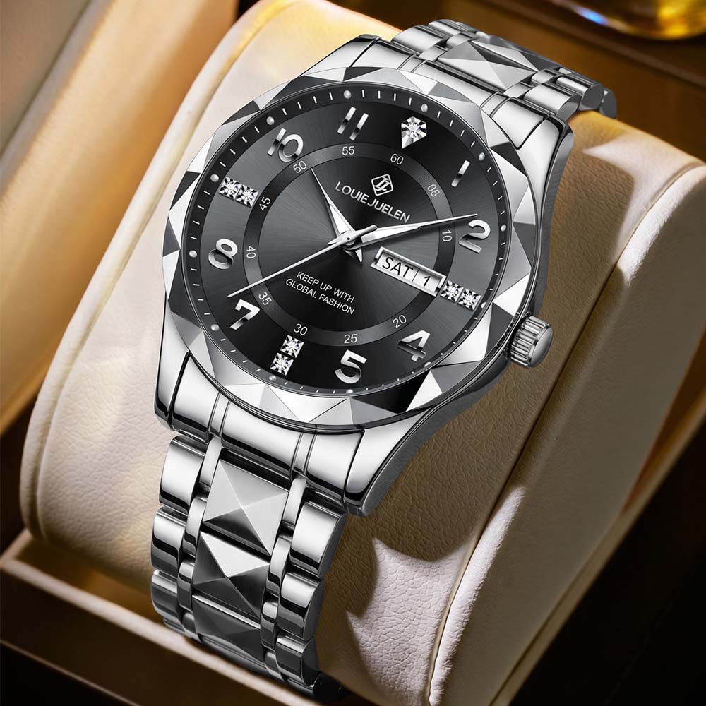 LOUIEJUELEN New Business Men's Quartz Watch Luminous Hands Versatile Calendar Trendy Men's Watch relogio masculino Watch for men