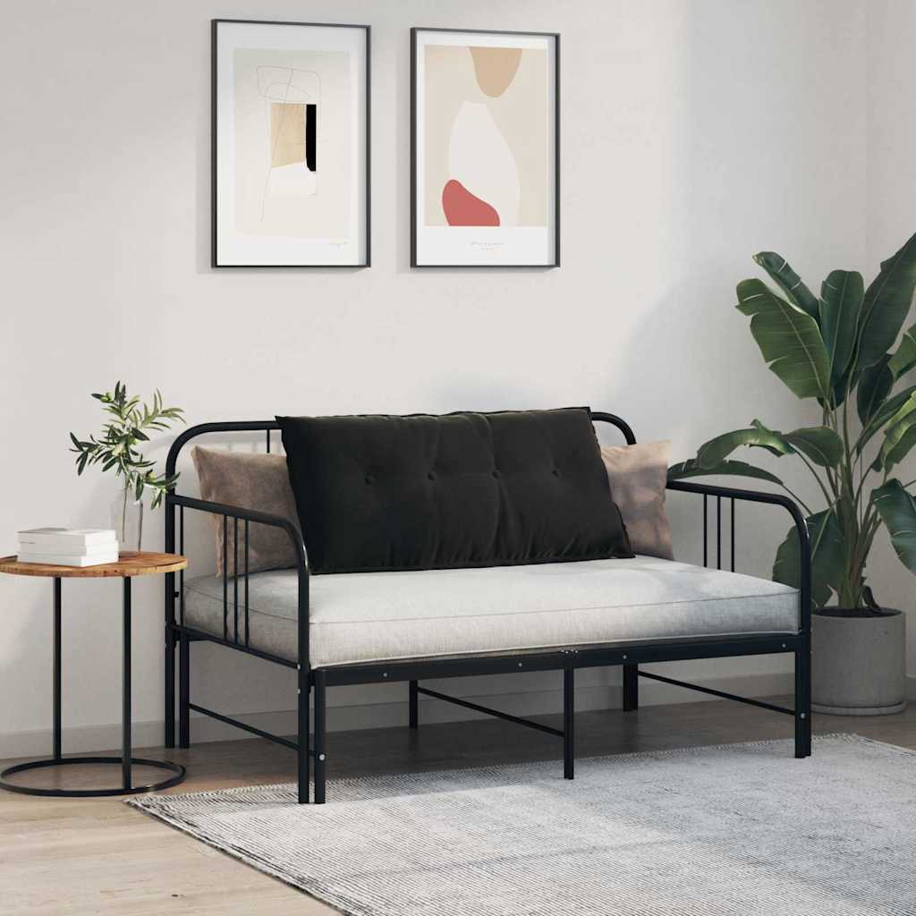 Back Cushion Black 100 x 50 cm Cord Fabric
