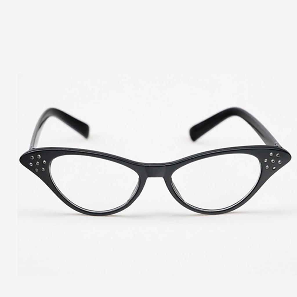 Vintage Glasses for Adult and Kids with Rhinestones Unisex Nerd Styles Clear Lens Glasses for Cosplay Costume Party