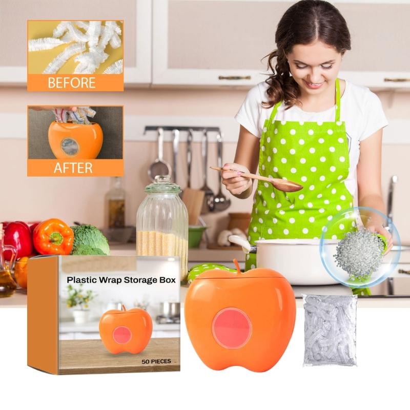 Practical Plastic Film Organizer Box Practical Food Wrap Storage Box Food Cover Cling Film Wrap Organizer