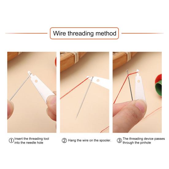 34Pcs/Set Sewing Tools Kit with Needle Threader Thread Remover Thimbles Assorted Size Needle Colorful Thread Spool Portable Sewing Tools