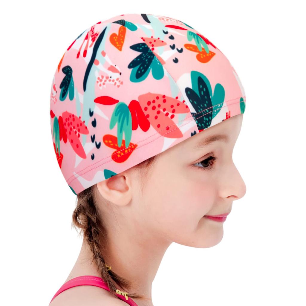 Swim Animal 3D Keeps Hair Suitable for Elementary School Ages Perfect for Swimming Water and Pool Girls' Cap, Pink, Print, Stretchy, Design, Dry,