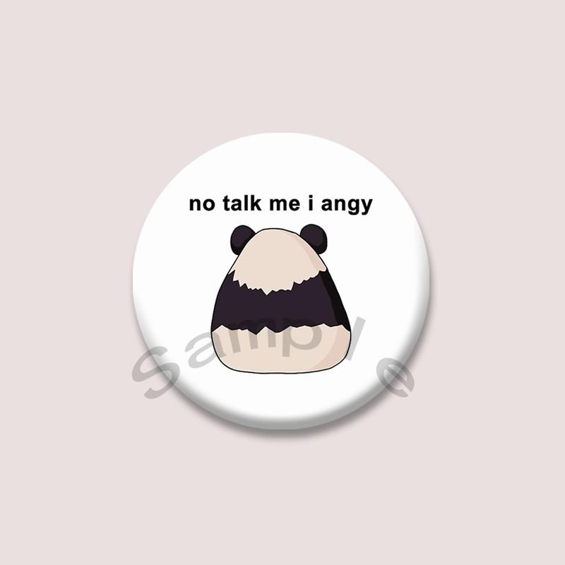 Funny No Talk Me Im Angry Cat Button Pin Custom Creative Pride Flag Brooch Bag Clothing Cartoon Badge Jewelry Gift for Friends
