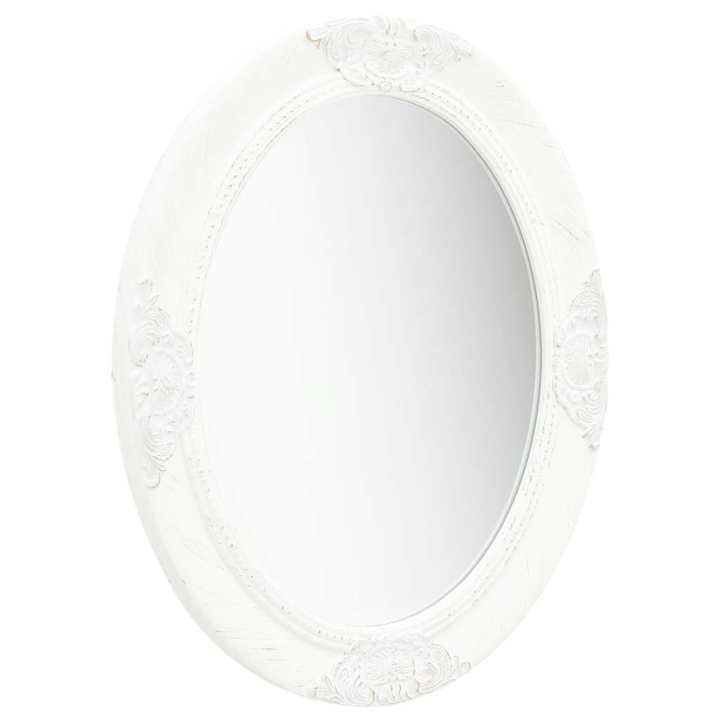 Baroque Style Wall Mirror 50 x 60 cm White