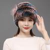 Fur Hat for Women Winter Rex Rabbit Fur Middle-aged and Elderly Ladies Mothers and Grandmothers Fashionable and Warm Knight Cap