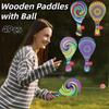 4Pcs Elastic String Paddle Ball Game Retro Sports Game Toys Kids Racket Ball Set  Travel Toys