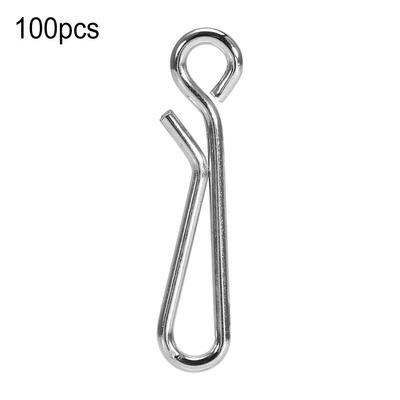 100x Quick Lock Open Stainless Steel Fishing Swivels Connectors (3#100pcs)