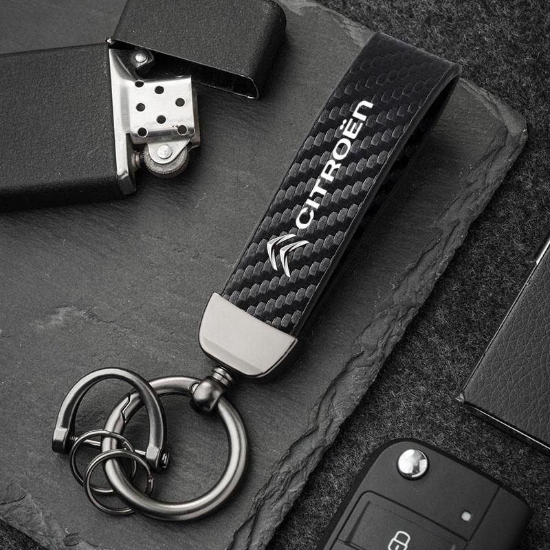Carbon Fiber Leather Keyrings Car Keychain Accessories For Citroen C1 DS3 C2 C3 Vts C4 Saxo C4L C5 C6 C8 Xsara C3-XR Picasso