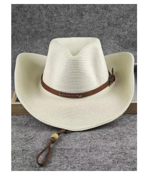 Big Head 62cm Man Large Waisted Cowboy Hat Summer Sun Protection Hat 60 Cm Foldable Beach Travel Straw Hat Large Men's Xxl