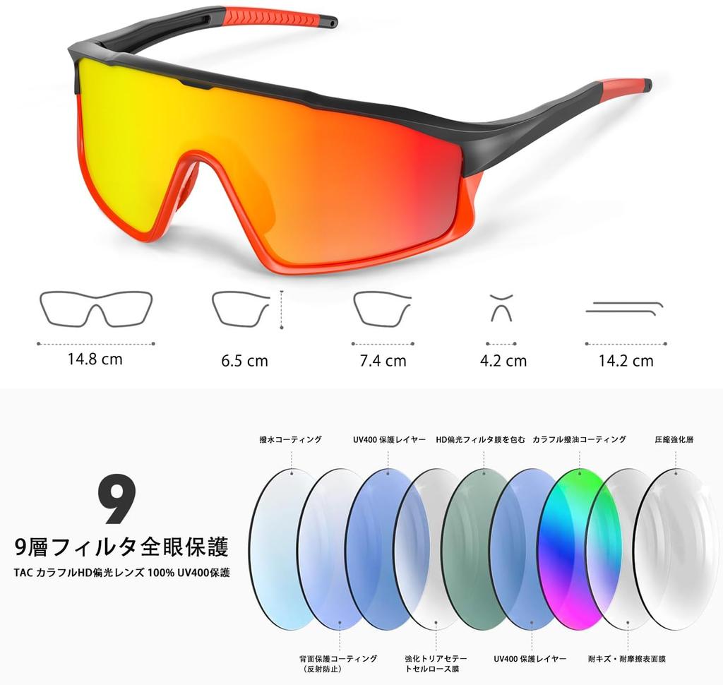 KULUSUPA Polarized Sports Sunglasses with UV400 Adjustable Nose Impact Perfect for and Includes Storage Bag Men's Protection, Pads, Ultra-Lightweight,