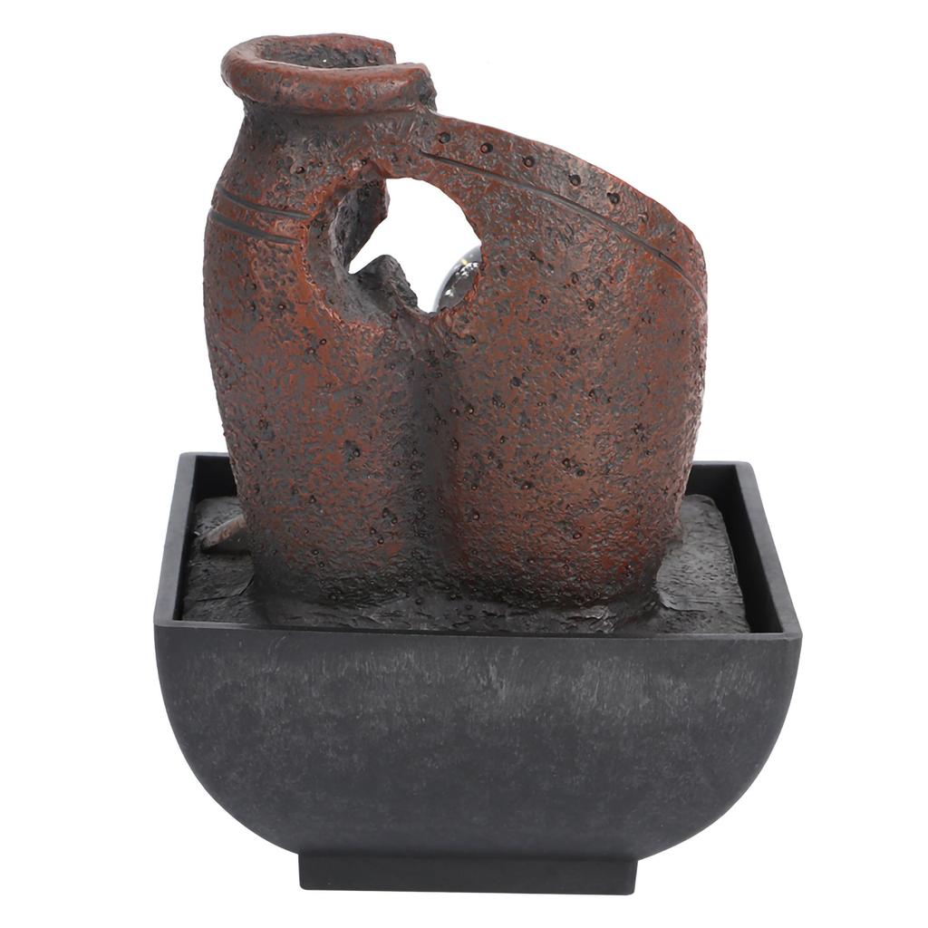 Tischbrunnen Fließendes Wasser Dekoration Ornament mit LED-Licht Dekor für Zuhause Hof US-Stecker