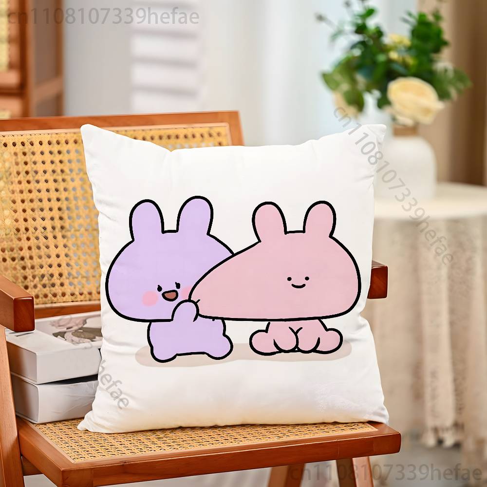 Cute AAsamimichan Funny Pillow Case Antidustmite Pillowcase Invisible Zipper Silky Short Plush Sofa Cushion Cover