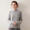 Women's Korean Style Cashmere Sweater: Half-High Collar, Solid Color, Short Raglan Sleeve, Perfect for Autumn and Winter
