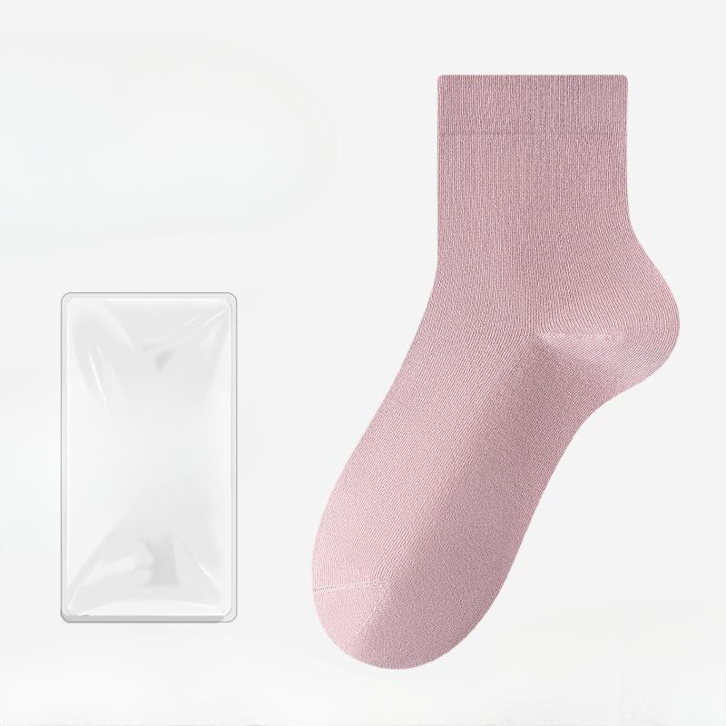 Female Summer Thin Cotton Deodorant Sweat Absorbing Pure Color Non Slip Heel Socks