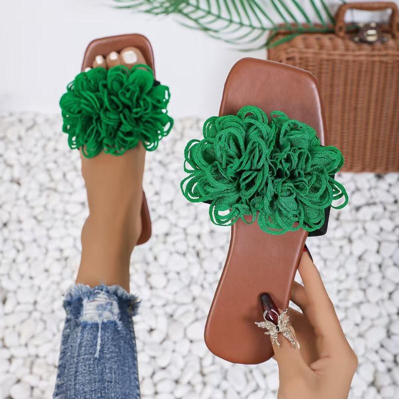 Fashion 2024 High Quality Ladies Shoes Shallow Women's Slippers Fashion Floral Daily Slippers Women Summer Plus Size Solid Flat Slippers