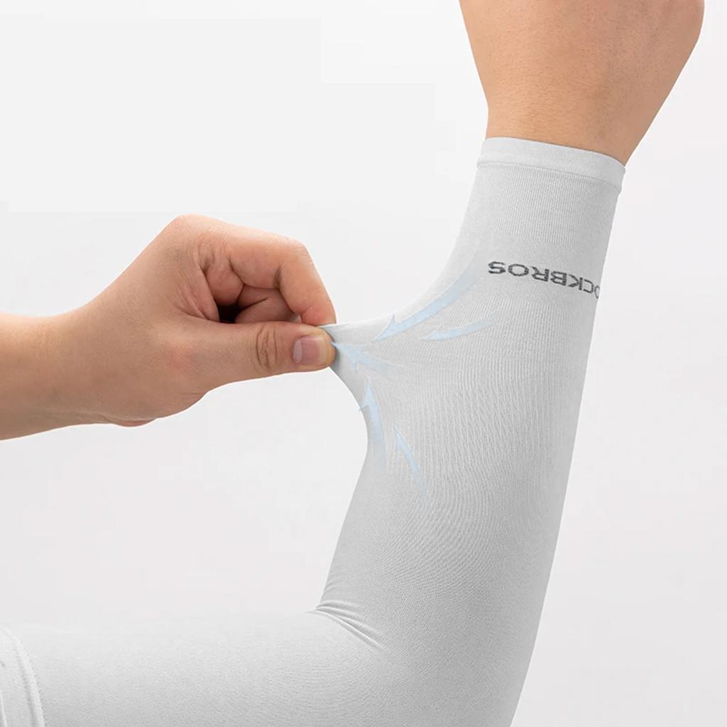 Cycling sun protection arm warmers with UPF50 filter, 2 pcs, white