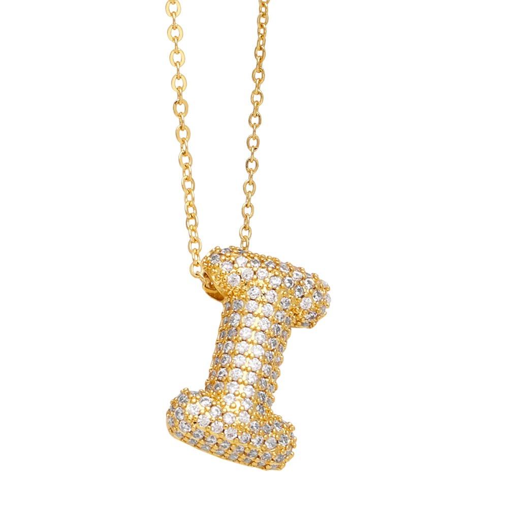 Alphabet 26 Letters Necklace Gold Color Women Sweater Chain Simple A-Z Letter Clavicle Chain  Daily
