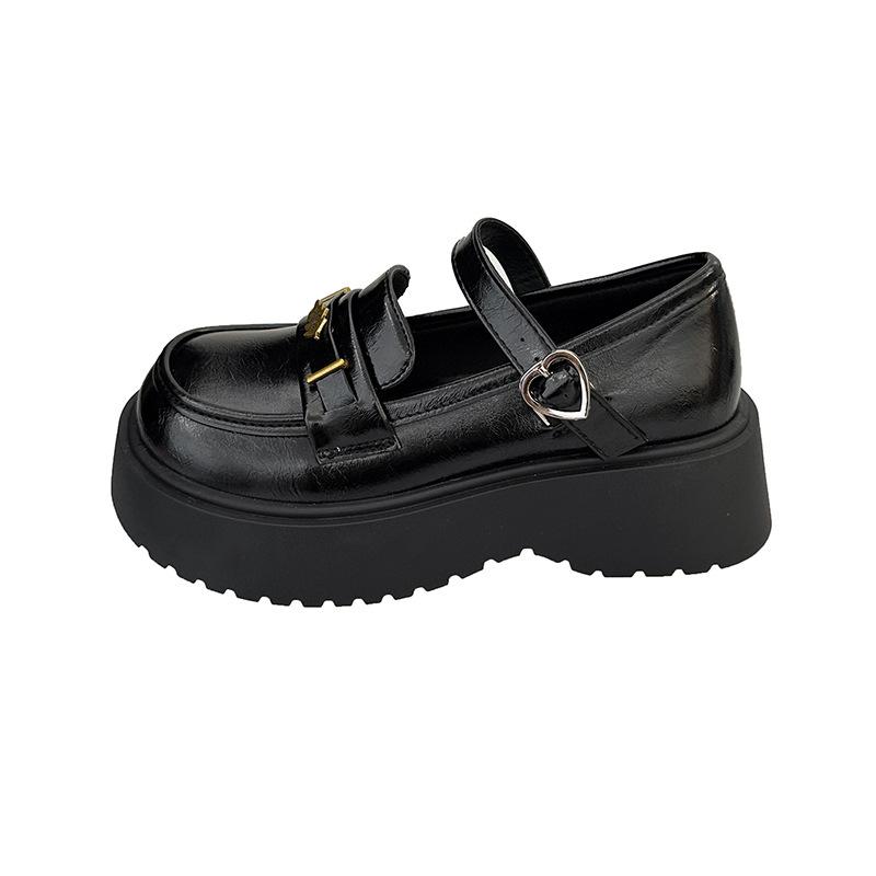 2025 Autumn New Platform Comfortable Loafers Women's One-pedal Retro Small Leather Shoes British Style Thick Heel Single Shoes Women