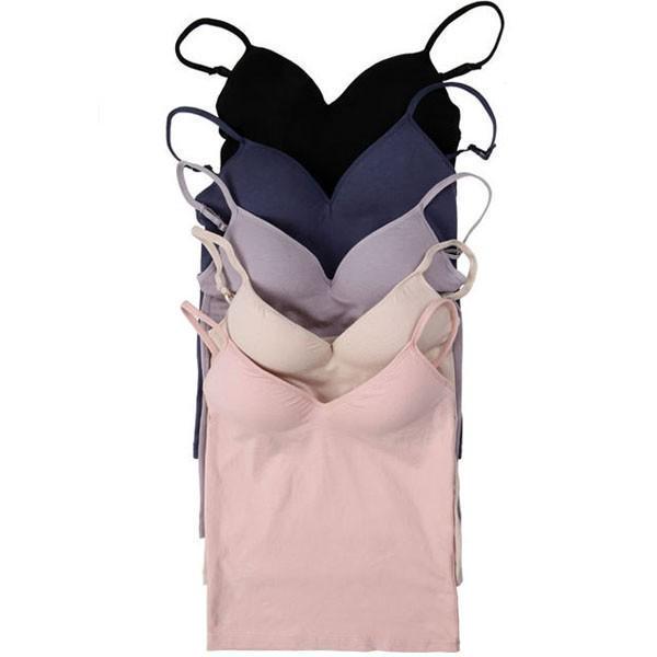 Buy Fashion Sexy V Neck Modal Camisole No Steel Padded Chest Vest Top