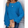 Fall Winter Plus Size Women's Solid Color Casual Comfy Unique Lantern Sleeve Top