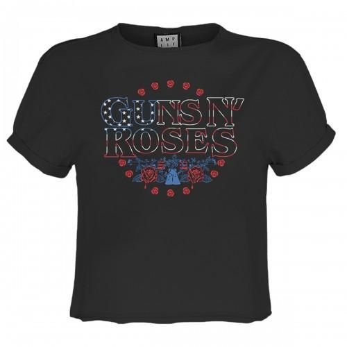 Amplified Womens/Ladies Stars And Stripes Guns N Roses Crop Top