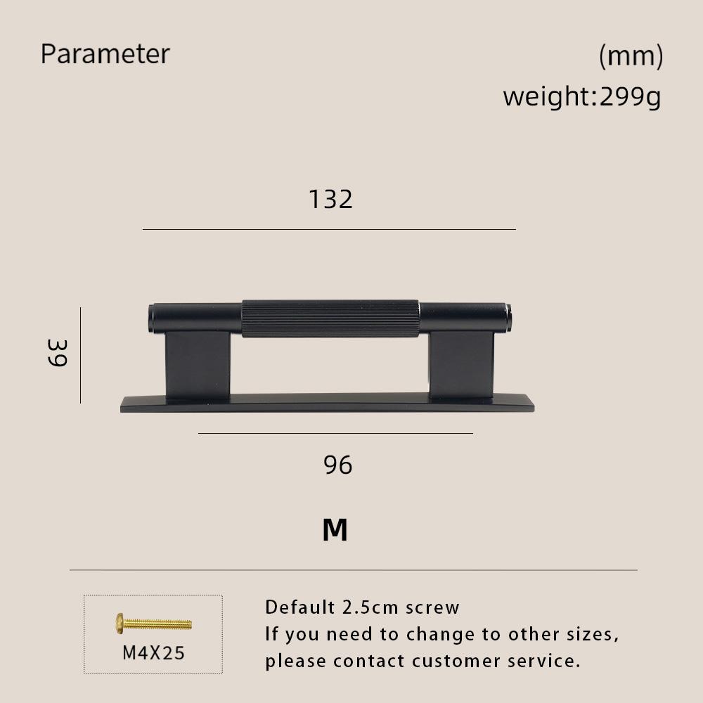 

Dooroom Solid Brass Black Straight Grain Pattern Modern Style Cabinet Refrigerator Door Pull Drawer Knobs Hardware Handles