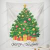 Merry Christmas Themed Wall Tapestry Colorful Holiday Decor Festive Room Decoration Christmas Tree Greeting Wall Art