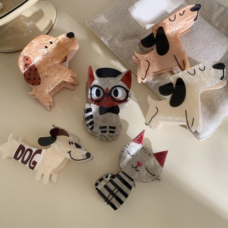 Unique Kitten Shaped Large Hair Claw Clip Ponytail Claw Kitten Hair Holder Barrettes Hair Adornment Hair Ornaments